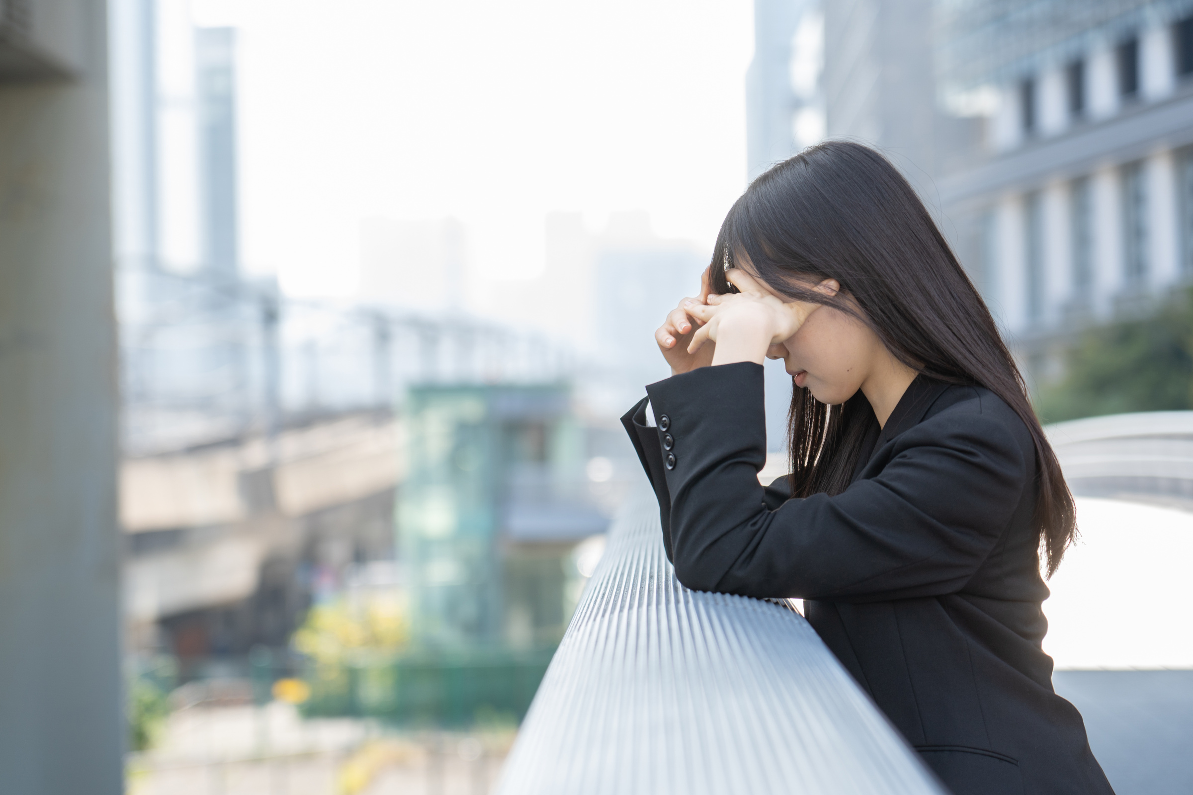 Japanese woman worried about work