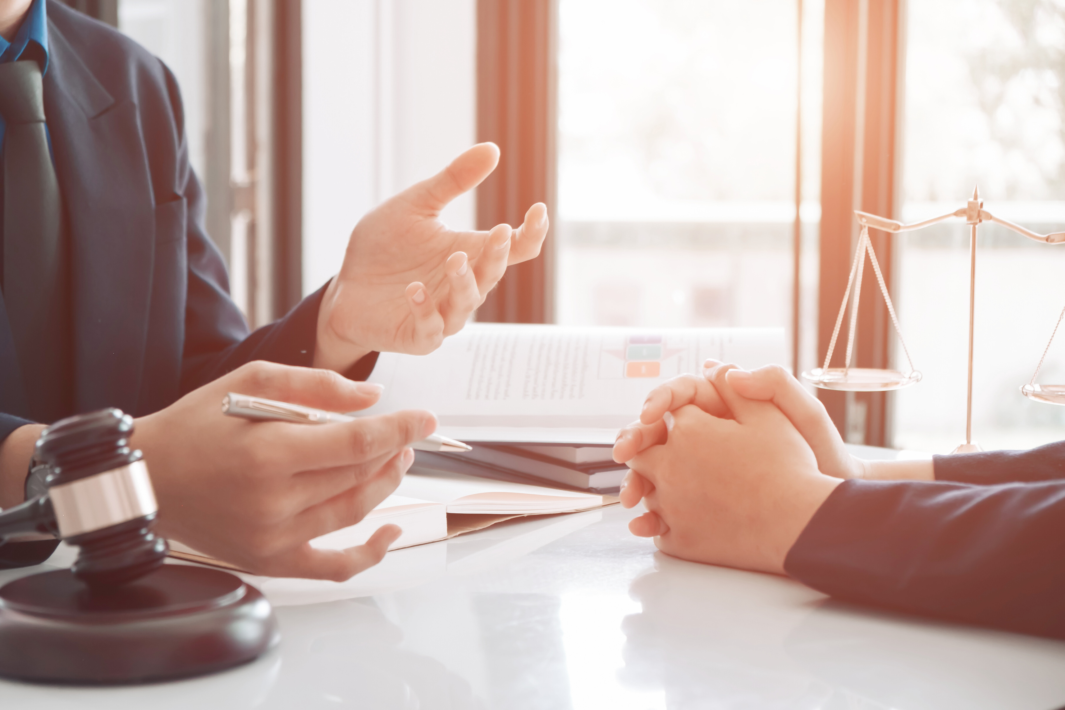 Close Up of Lawyer Meeting with Client